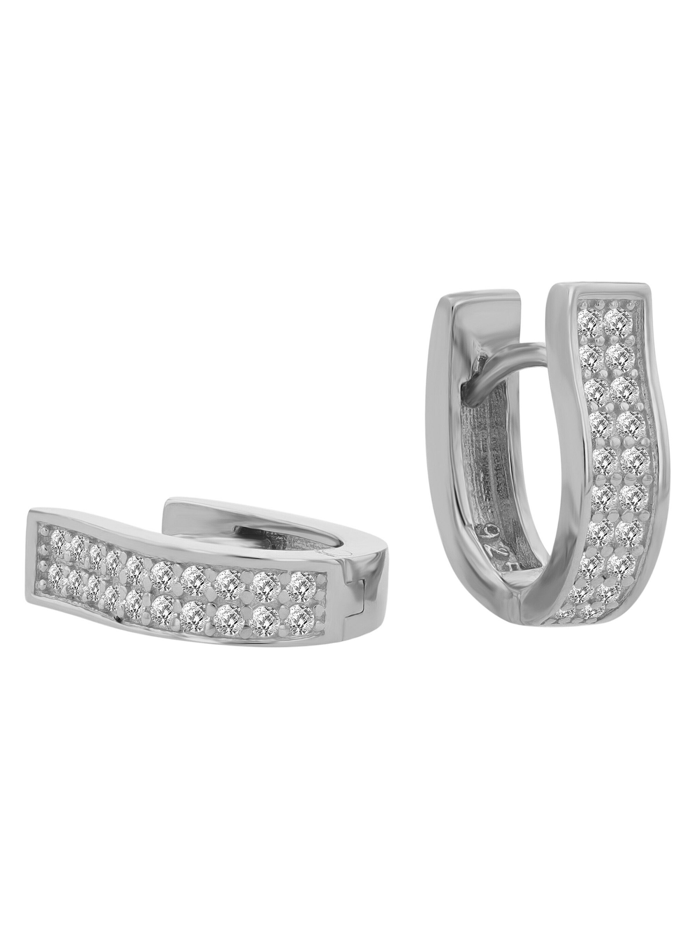 Akzent Earrings '"Yucca" aus 925 Sterlingsilber, rhodiniert, langlebig' in Silver: front