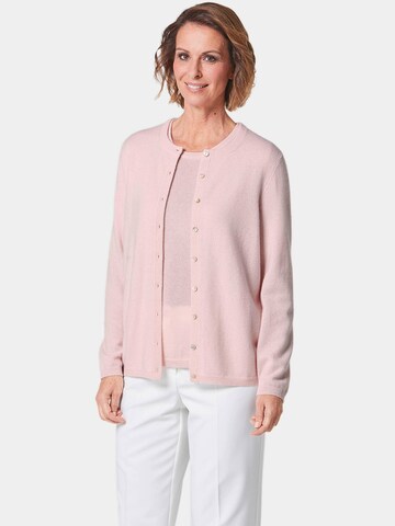 Goldner Strickjacke in Pink: Vorderseite