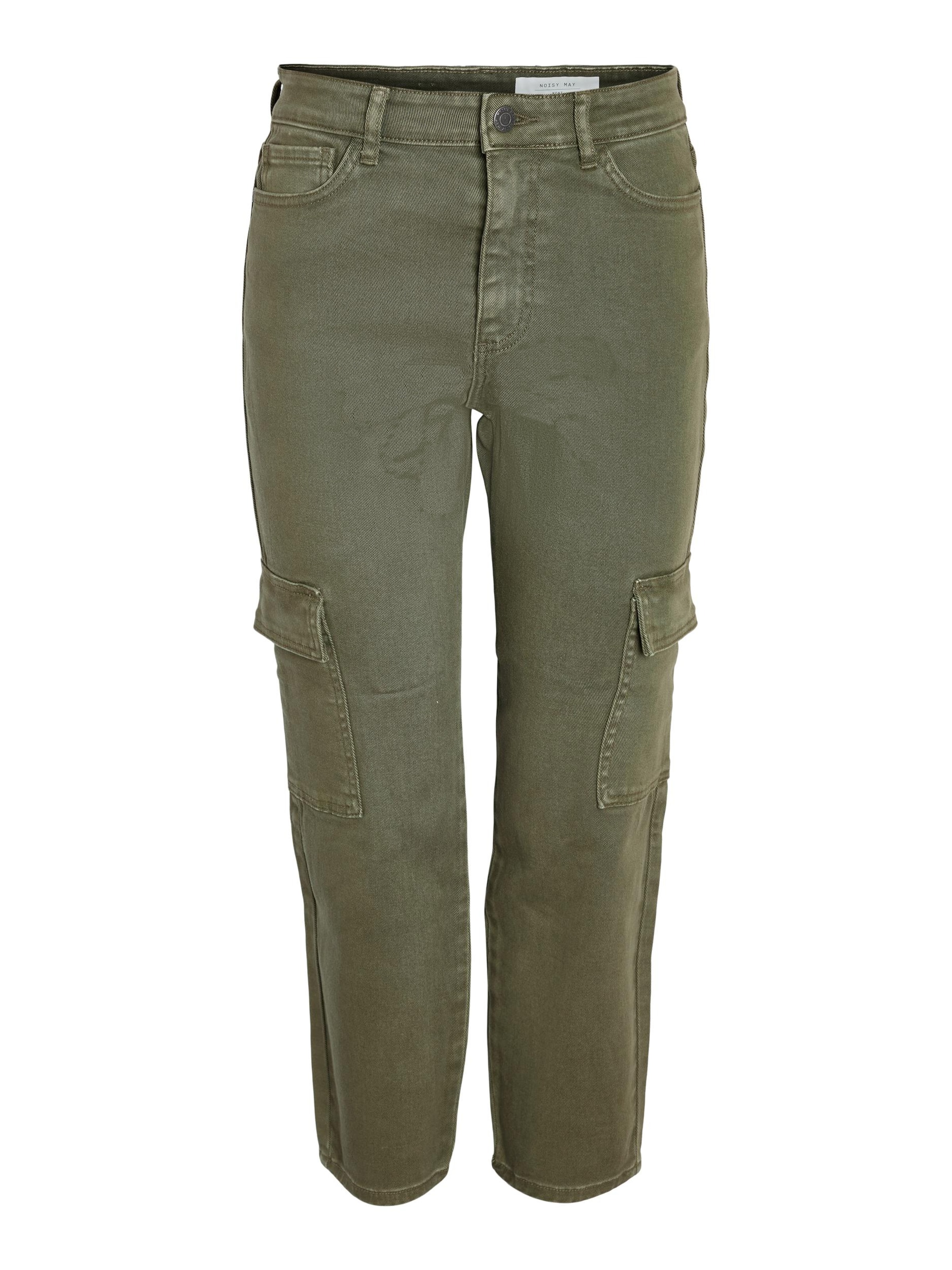 Noisy may - Regular Calças de ganga cargo 'Moni' em verde: frente