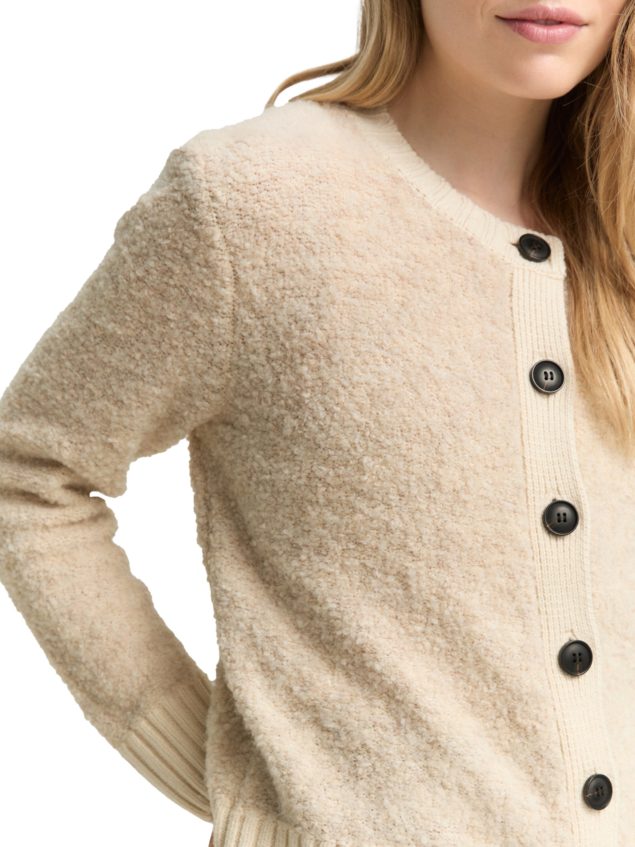 TOM TAILOR Вязаная кофта в Бежевый