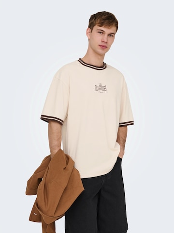 Only & Sons Футболка 'ONSLES CLASSIQUES' в Бежевый: спереди