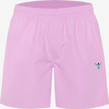 CHIEMSEE Athletic Swim Trunks in Purple: front