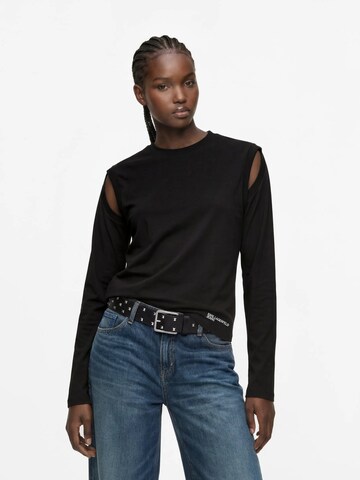 KARL LAGERFELD JEANS Póló - fekete: elől