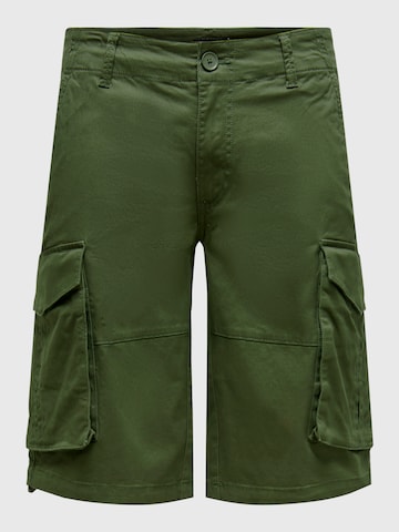 Only & Sons Regular Cargo Pants 'Kim' in Green: front