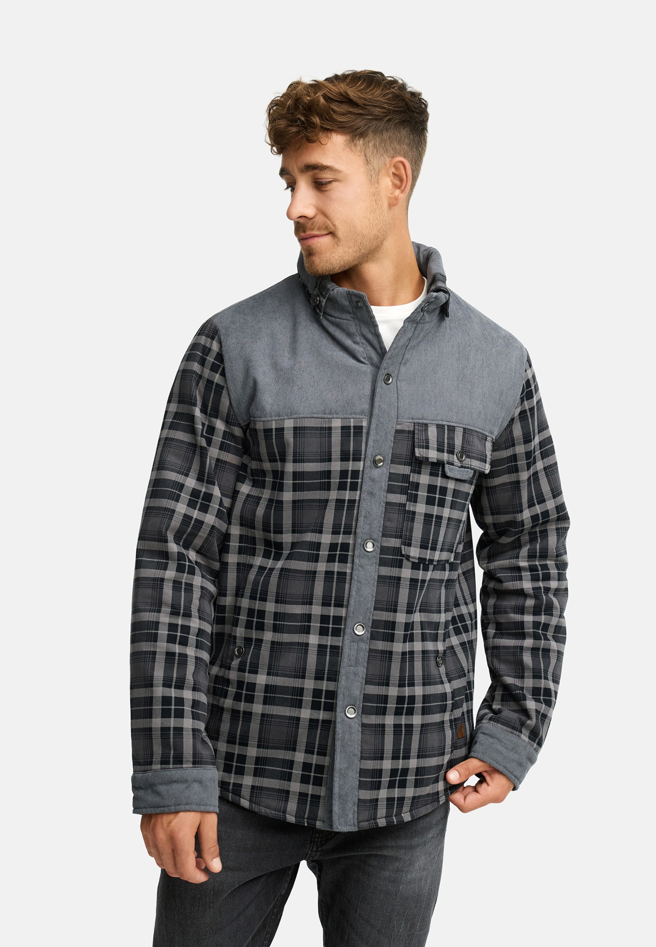 INDICODE JEANS Between-Season Jacket 'Holz' in Grey: front