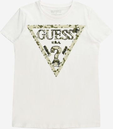 T-Shirt GUESS en blanc : devant