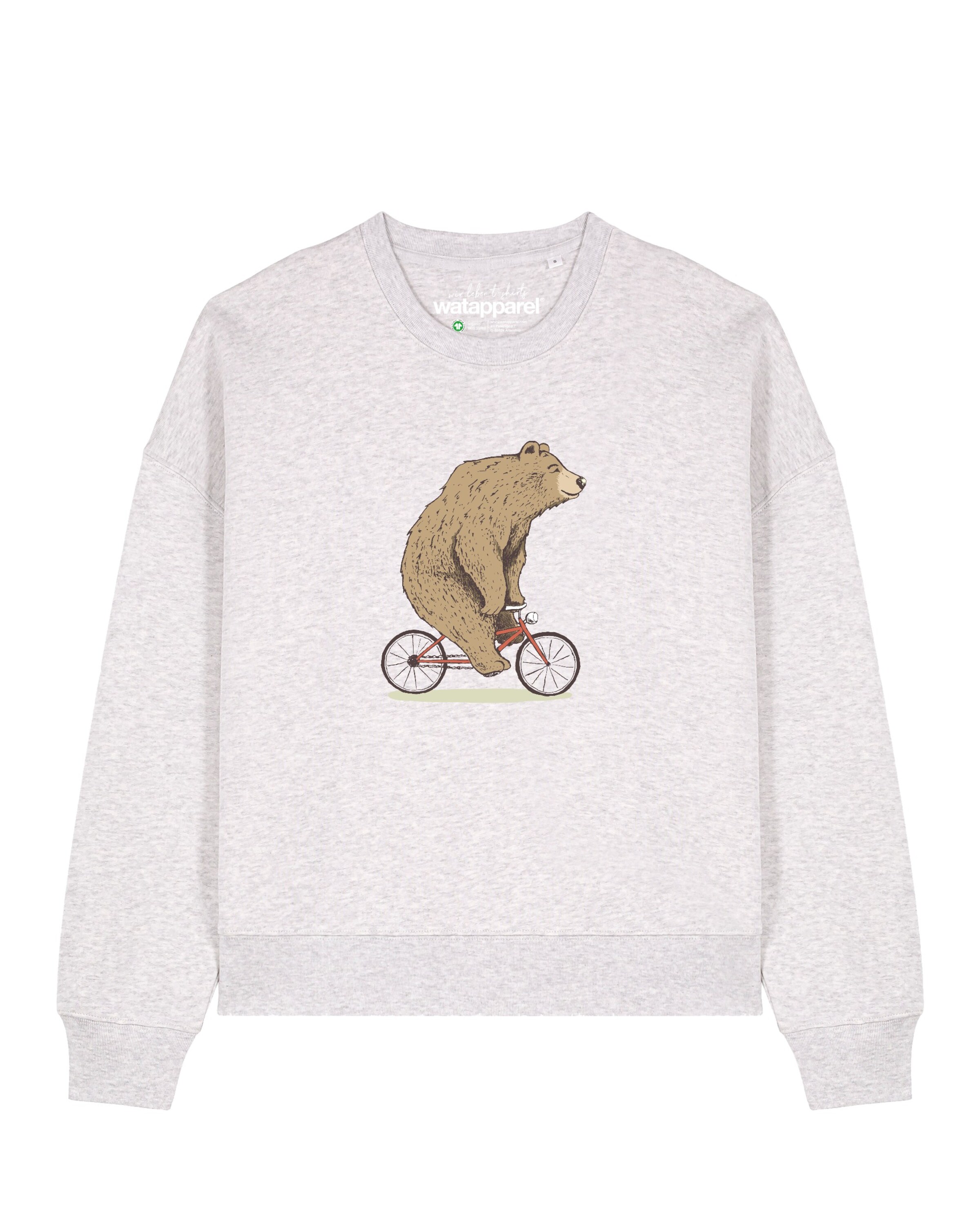 Watapparel Sweatshirt ' Fahrradbär ' in Grijs: voorkant