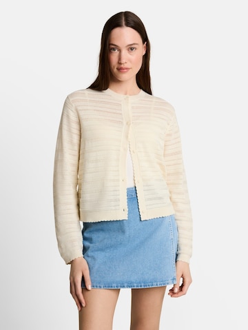 TOM TAILOR DENIM Strickjacke in Beige: Vorderseite