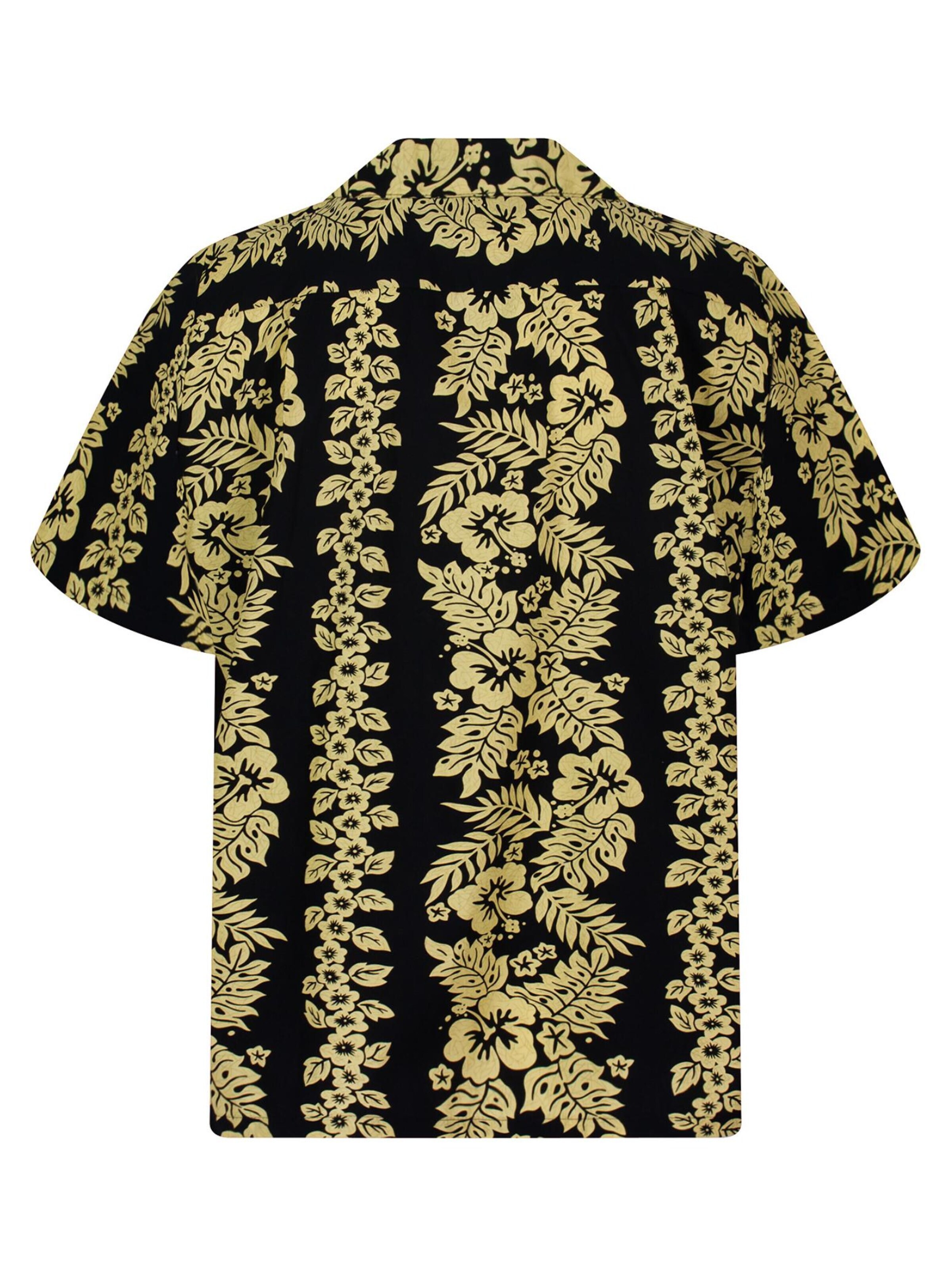Regular fit Camicia 'Goldgirlande' di KY's in nero