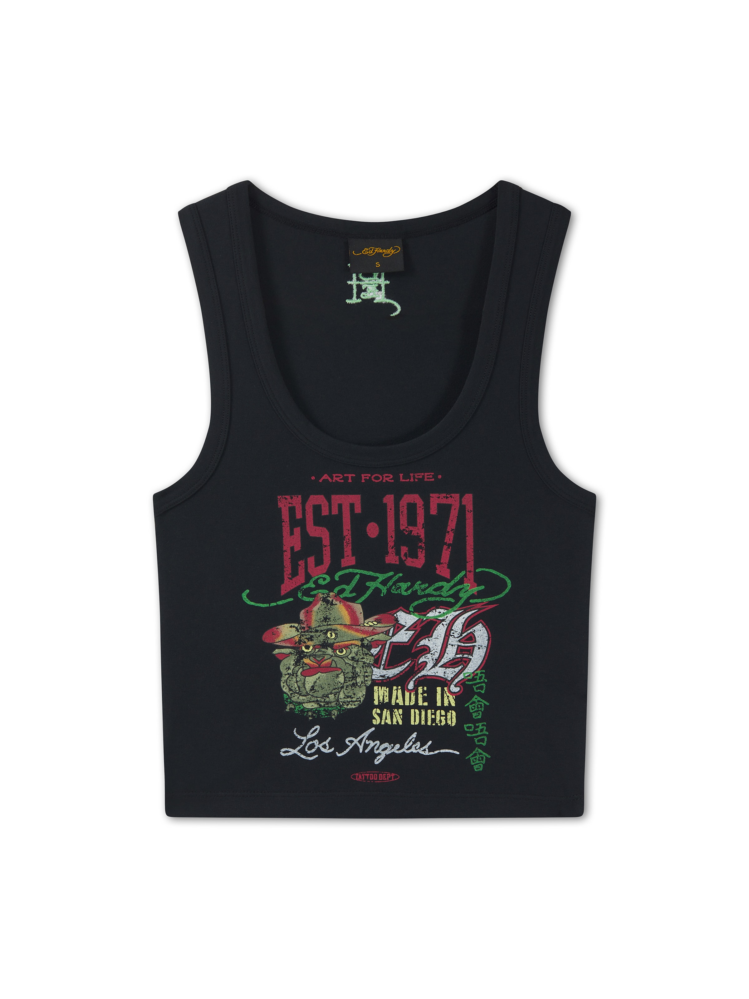 Ed Hardy - Top en negro: frente