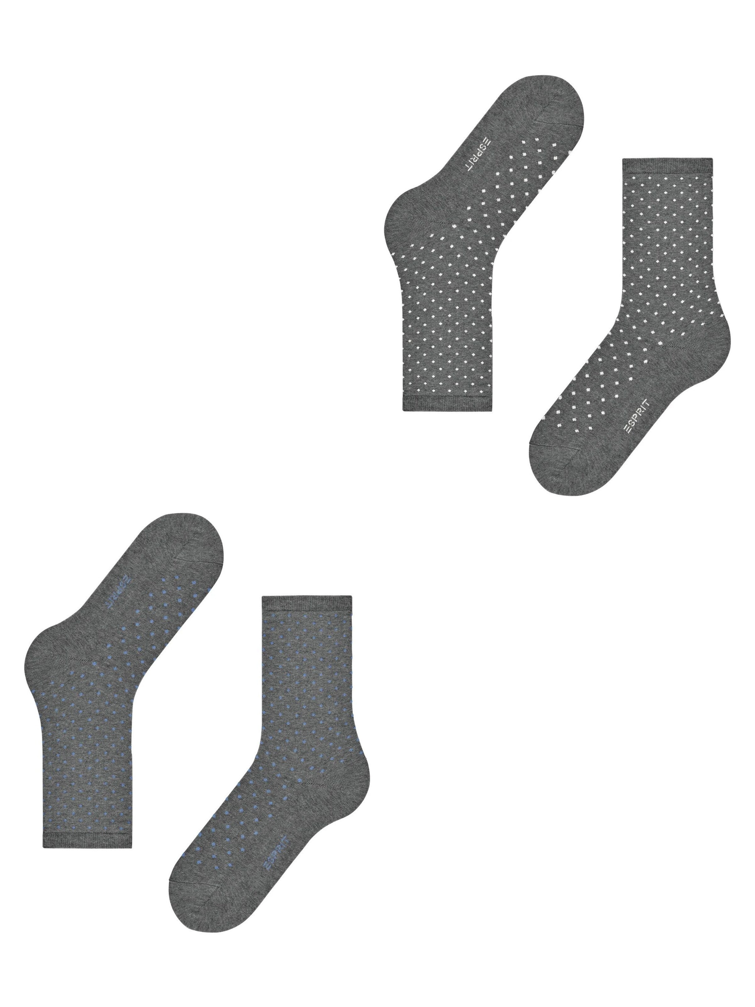 ESPRIT Socken 'Fine Dot 2-Pack'‌ in Grau