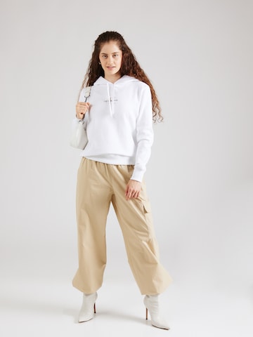 Calvin Klein Jeansregular Sweater majica - bijela boja