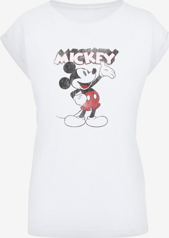 Maglietta 'Mickey Mouse Presents' di F4NT4STIC in bianco: frontale