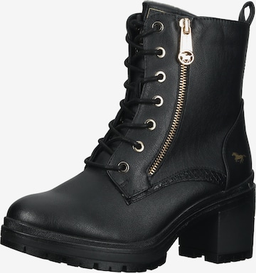 MUSTANG Lace-Up Ankle Boots in Black: front