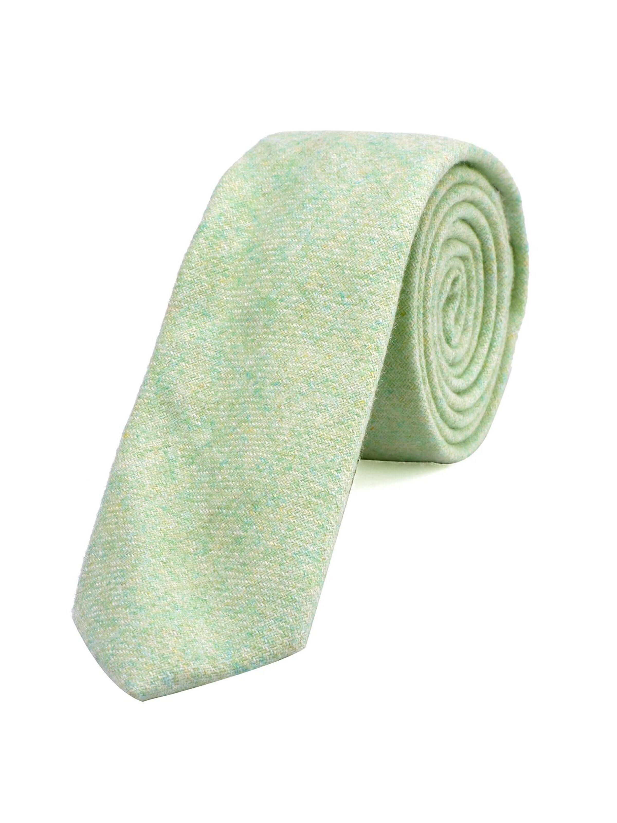 DonDon Krawatte 'DonDon Herren Krawatte 6 cm Baumwolle dunkelblau-creme kariert'‌‌‌‌‌‌‌‌‌‌ in Grün: Vorderseite