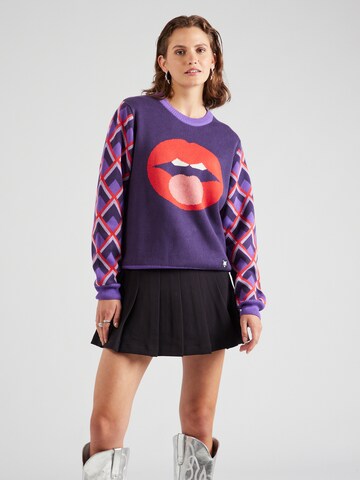 Pull-over 'Cosy Storyteller' Blutsgeschwister en violet : devant