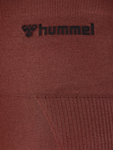 Hummel Skinny Športne hlače 'TIF' | rjava barva
