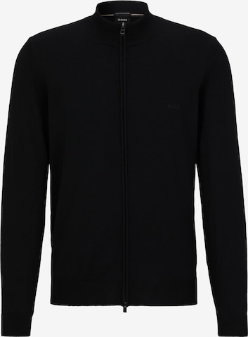 BOSS Black Knit Cardigan 'Balonso' in Black: front