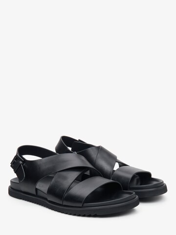 Estro Teenslippers '909-2' in Zwart: voorkant
