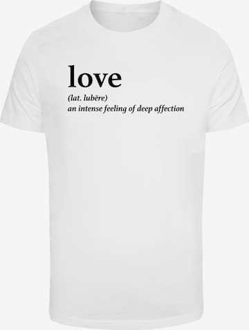 Mister Tee - Camisa 'Love Definition' em branco: frente