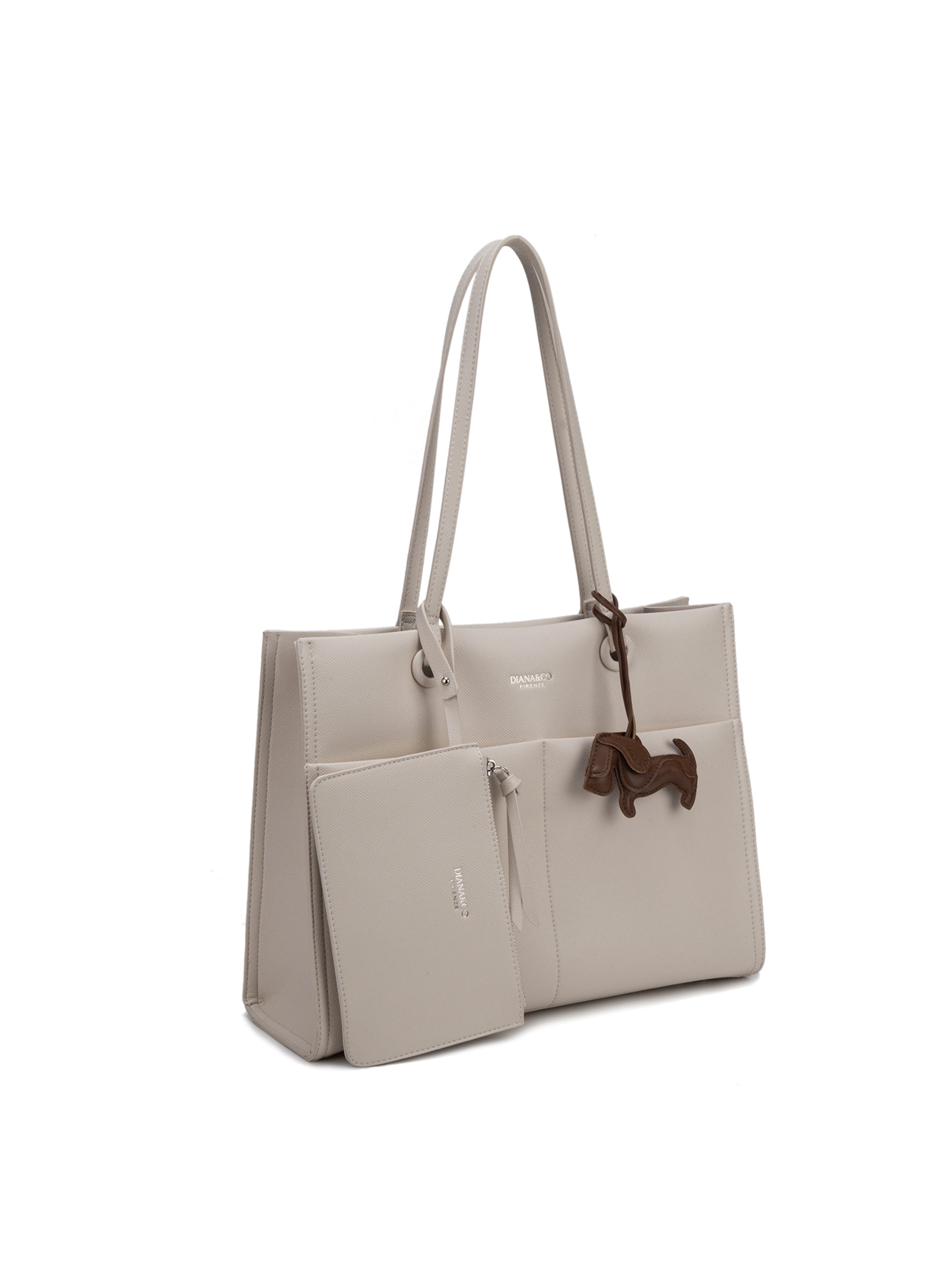 Shopper 'Borsa Shopper Donna Elora Lux - Pelle Vegana PU, Chiusura Magnetica' di Diana&Co. in beige