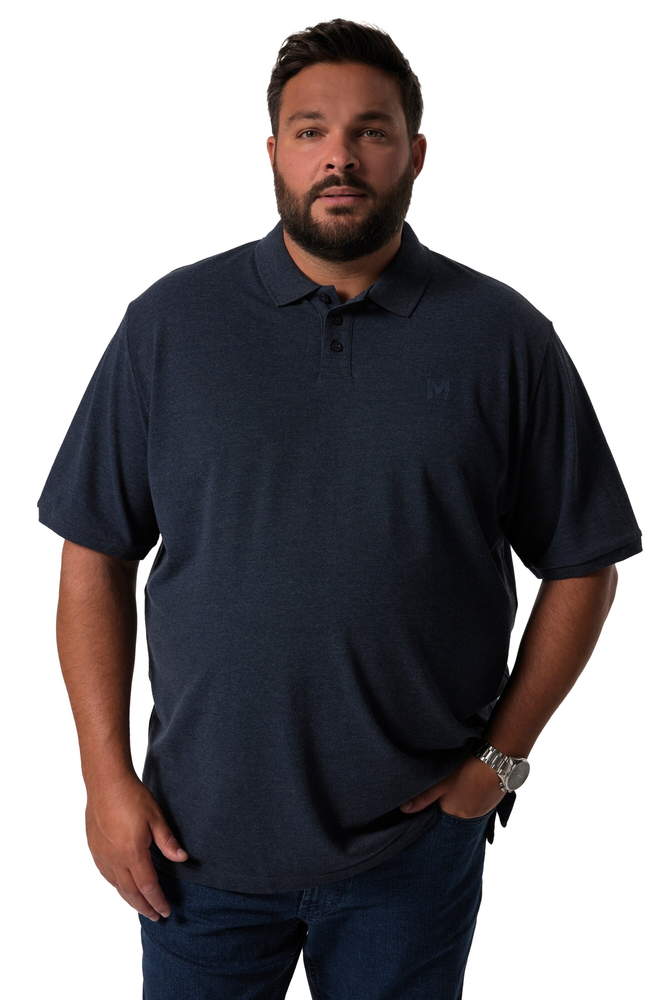 Men Plus Shirt in Blue: front