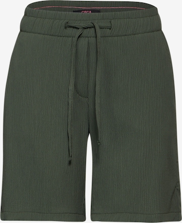 CECIL Regular Pants 'Seersucker ' in Green: front
