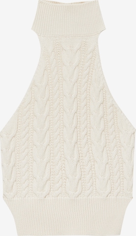 Pull&Bear Broderad topp i beige: framsida