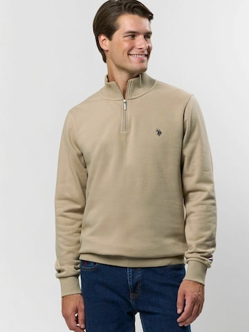U.S. POLO ASSN. Svetr ' Kurt ' – béžová: přední strana