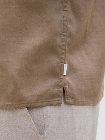JACK & JONES Comfort fit Overhemd in Bruin