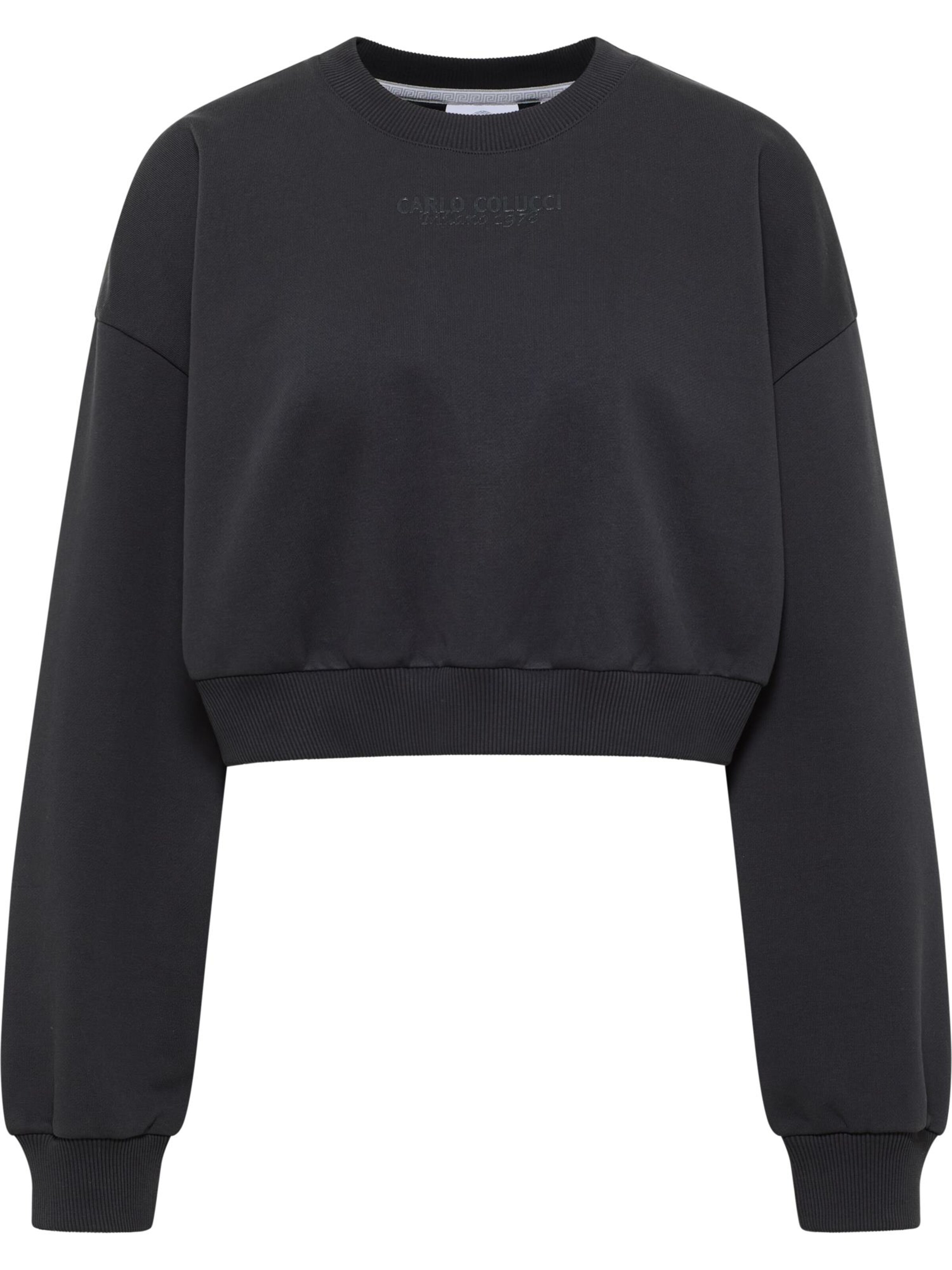Carlo Colucci Sweatshirt &#x27;Durante&#x27; in Zwart: voorkant