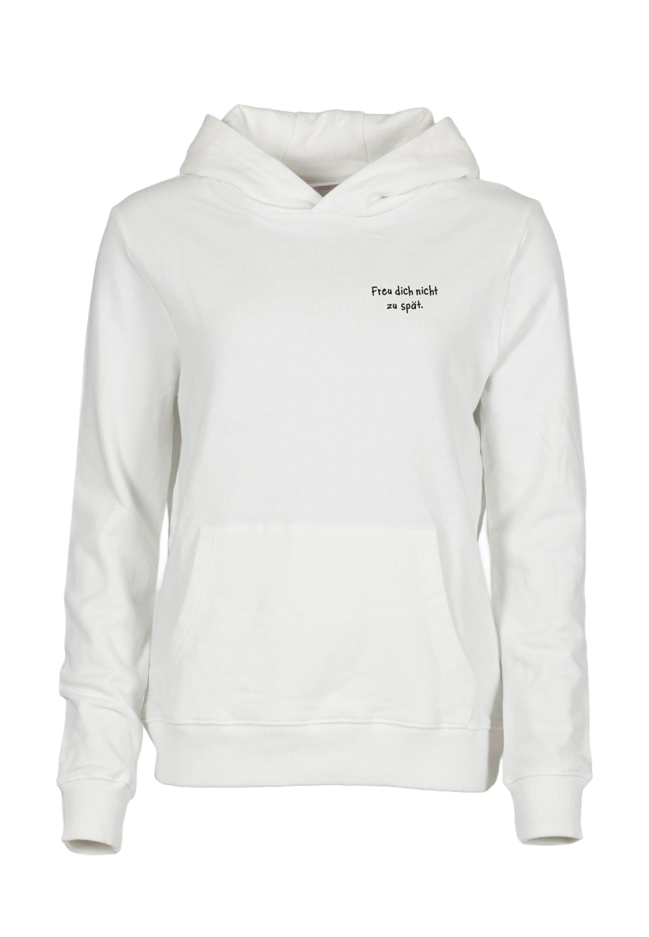 Felpa 'Freu Dich' di Kleinigkeit in bianco: frontale