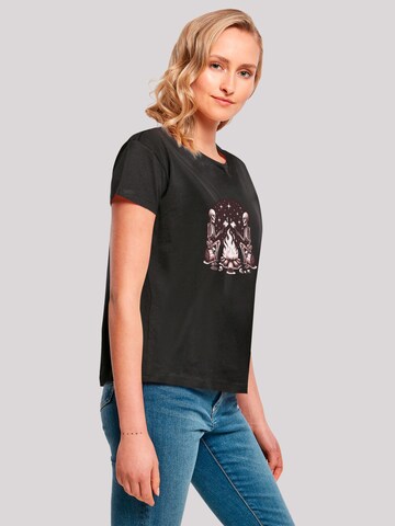 F4NT4STIC Shirt 'Skelette Lagerfeuer Marshmallow' in Zwart
