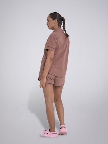 LEAFLETIC Shorty 'Leafletic Women’s Night Wear Short Set' in Brown
