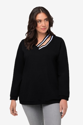 Ulla Popken Sweatshirt in Zwart: voorkant