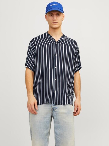 JACK & JONES Comfort fit Button Up Shirt 'Luke Aruba' in Blue: front