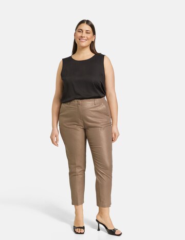 SAMOON Regular Pleated Pants in Gold