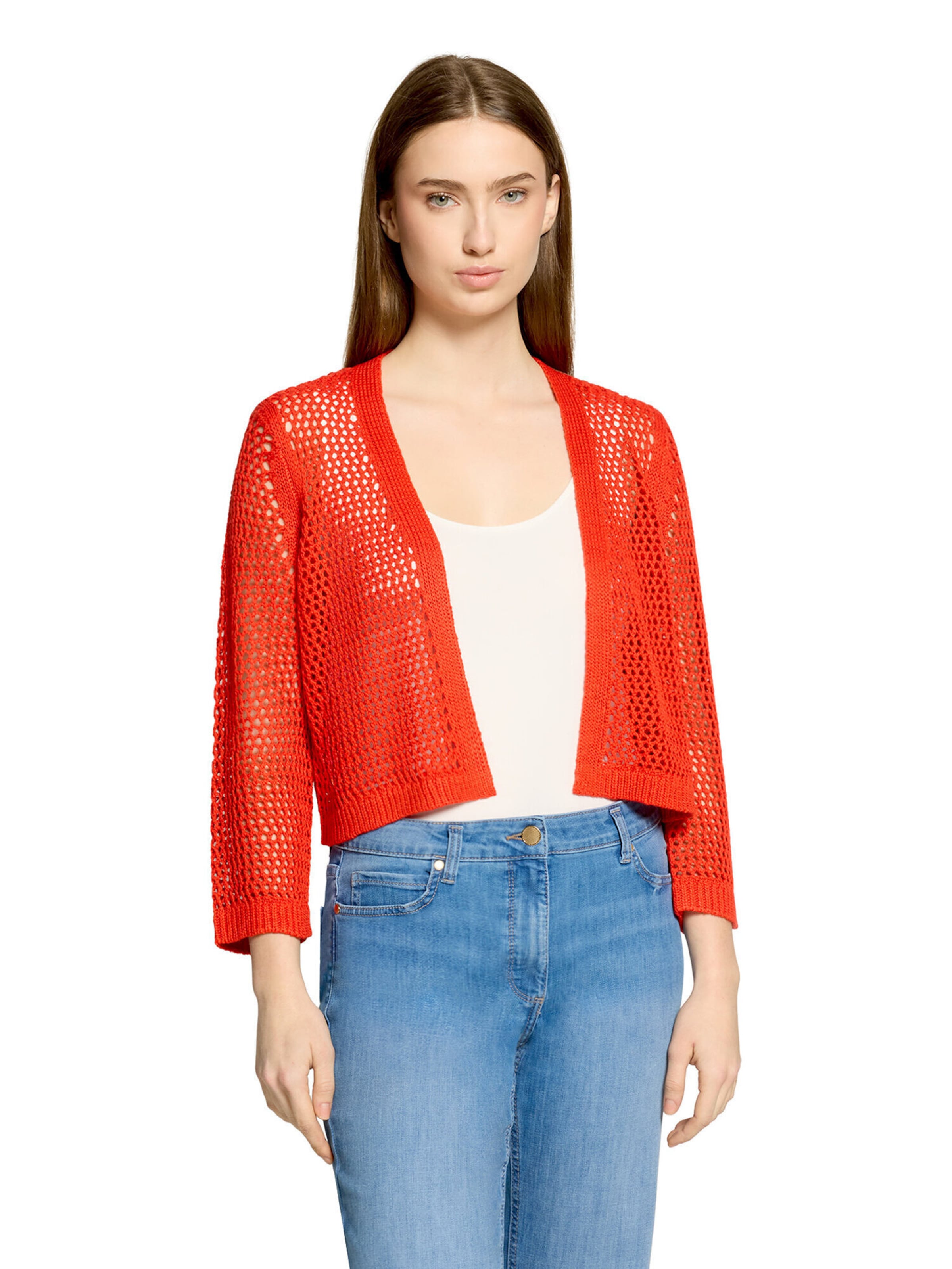 Betty Barclay Gebreid vest in Rood: voorkant