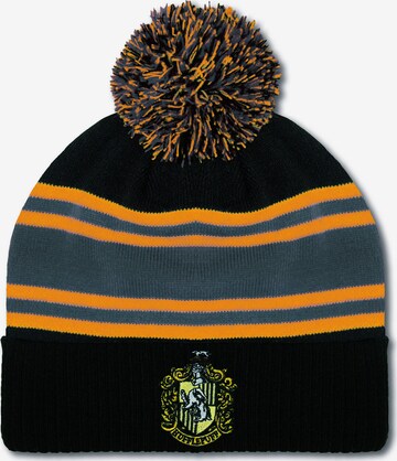 LOGOSHIRT Beanie 'Harry Potter - Hufflepuff' in Black: front