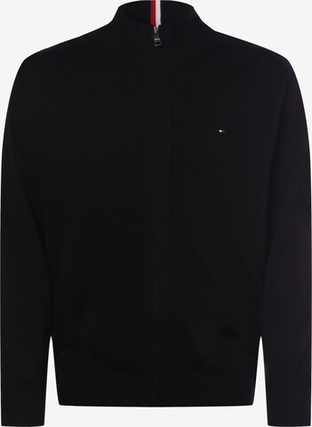 Tommy Hilfiger Big & Tall Knit Cardigan in Black: front