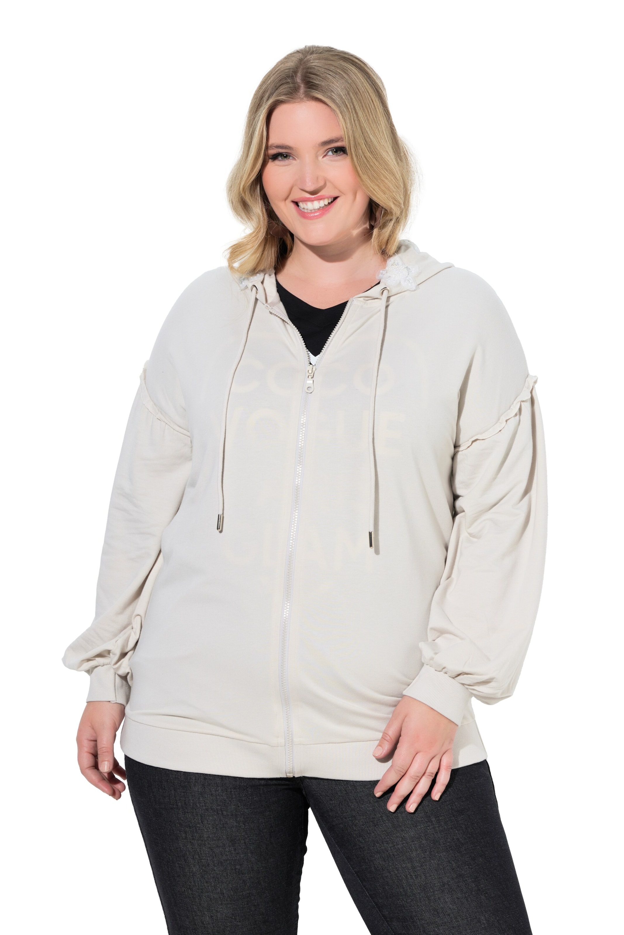 MIAMODA Sweatvest in Wit: voorkant