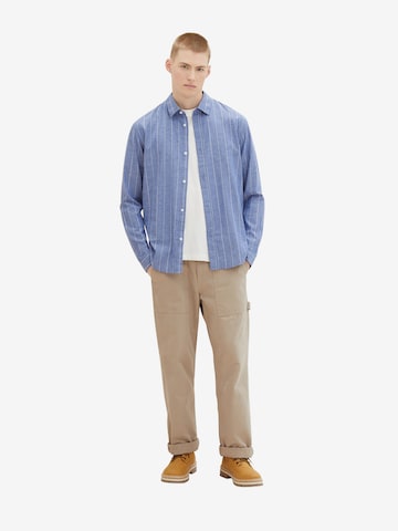 TOM TAILOR DENIM Comfort fit Button Up Shirt in Blue