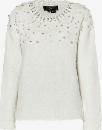 Pull-over faina en blanc : devant