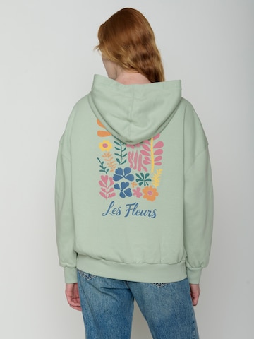 GREENBOMB Sweatshirt 'Les Fleurs' in Green
