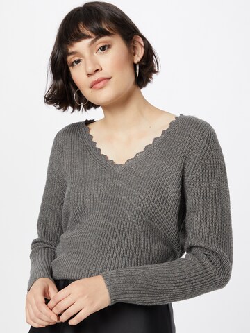 ONLY Пуловер 'JENNIE' в сиво: отпред