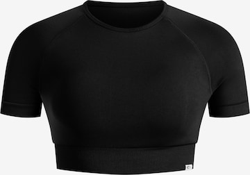 Smilodox Crop Shirt ' Elna ' in Schwarz: Vorderseite