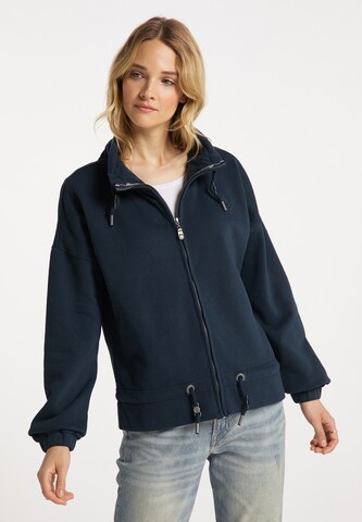 DreiMaster Vintage Zip-Up Hoodie in Blue: front