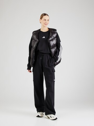 Wide leg Pantaloni sport de la ADIDAS SPORTSWEAR pe negru