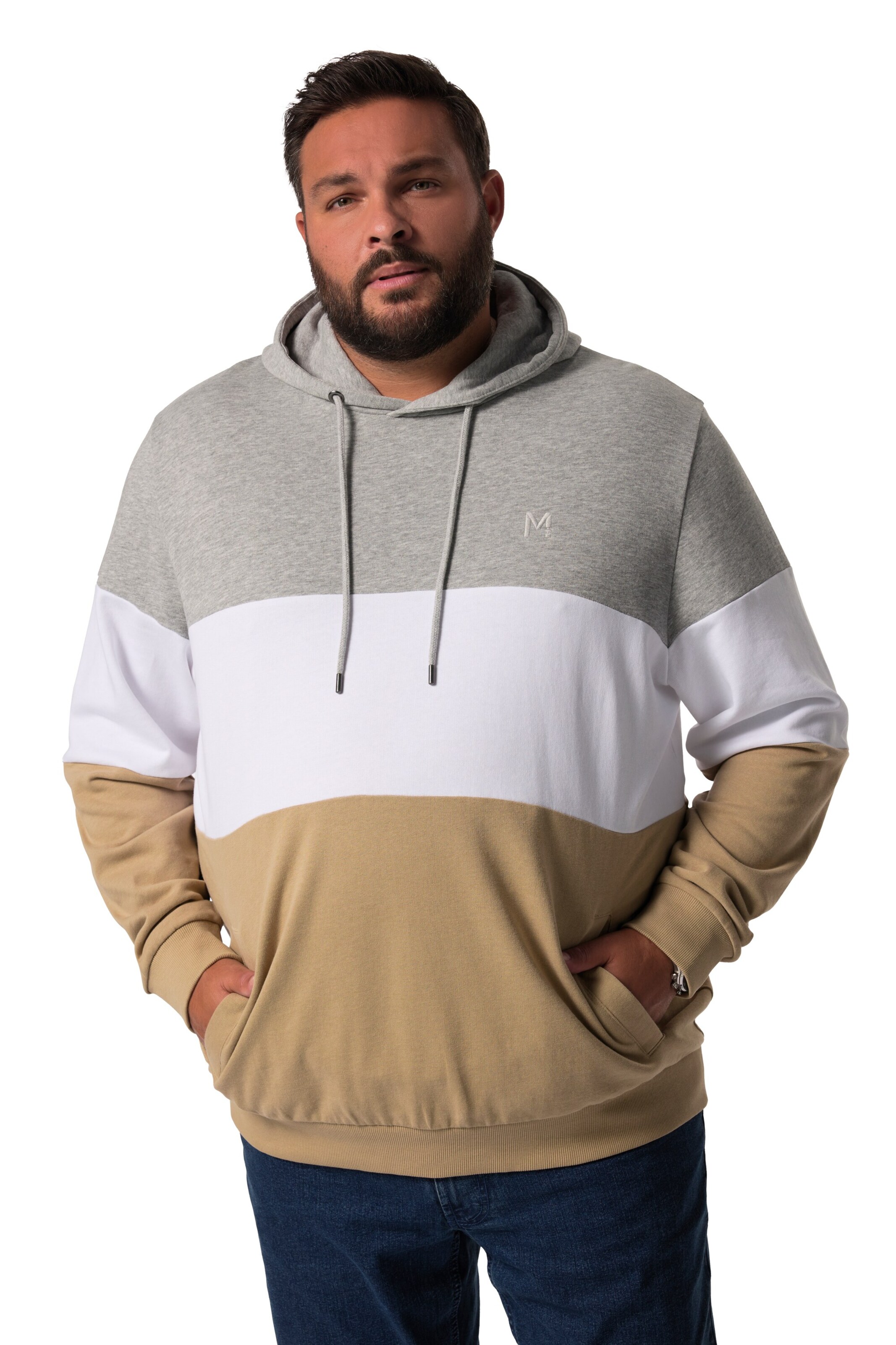 Men Plus Sweatshirt in Grey: front