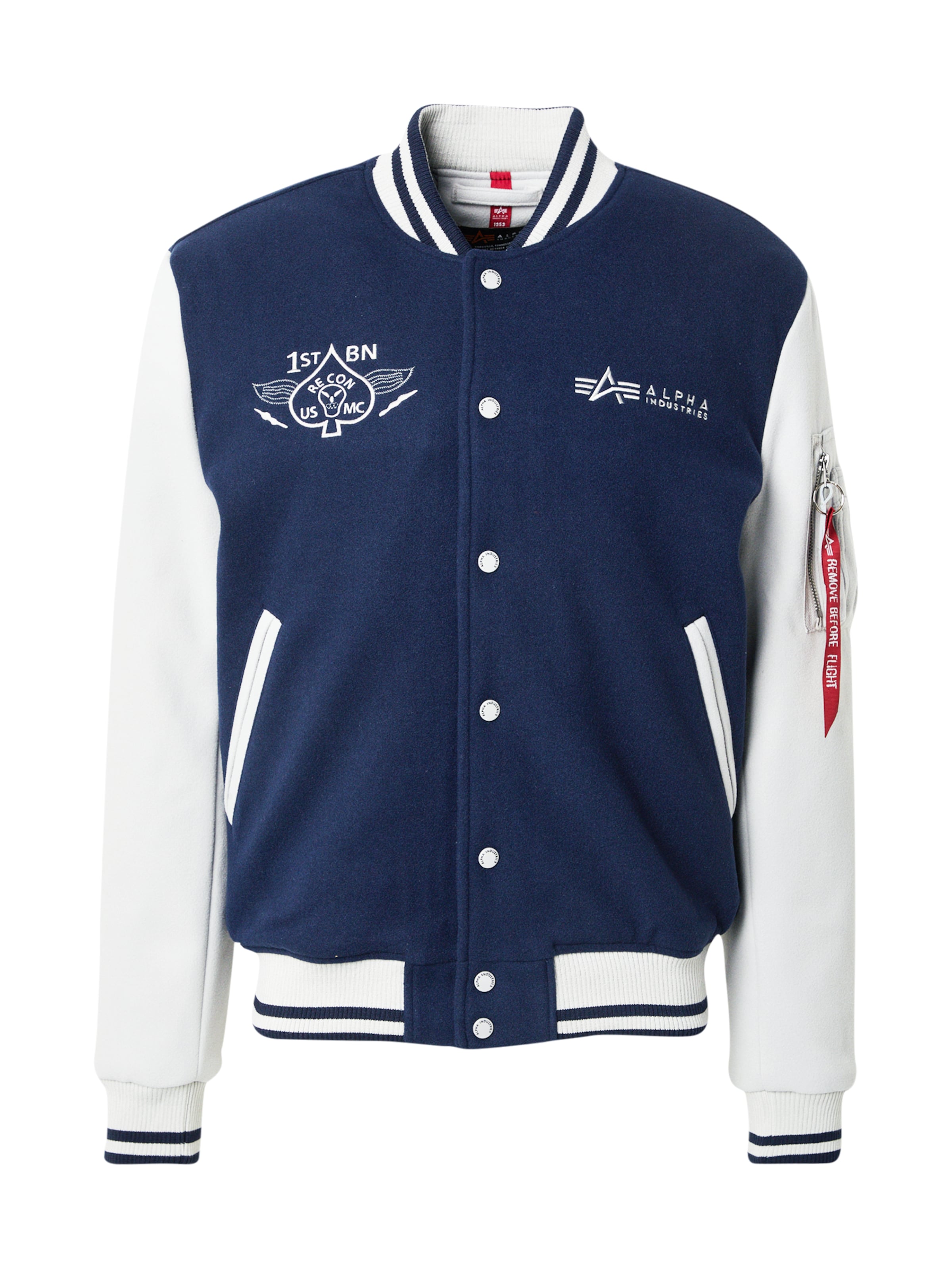 ALPHA INDUSTRIES Демисезонная куртка 'Varsity Air Force' в Синий: спереди